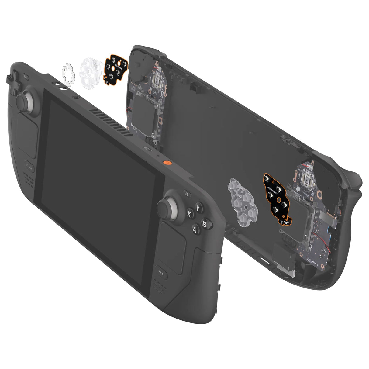extremeRate Clicky Button Kit für Steam Deck OLED - Steuerkreuz (D-Pad), Menüs, A, B, X, Y - ohne Löten! - decky.net