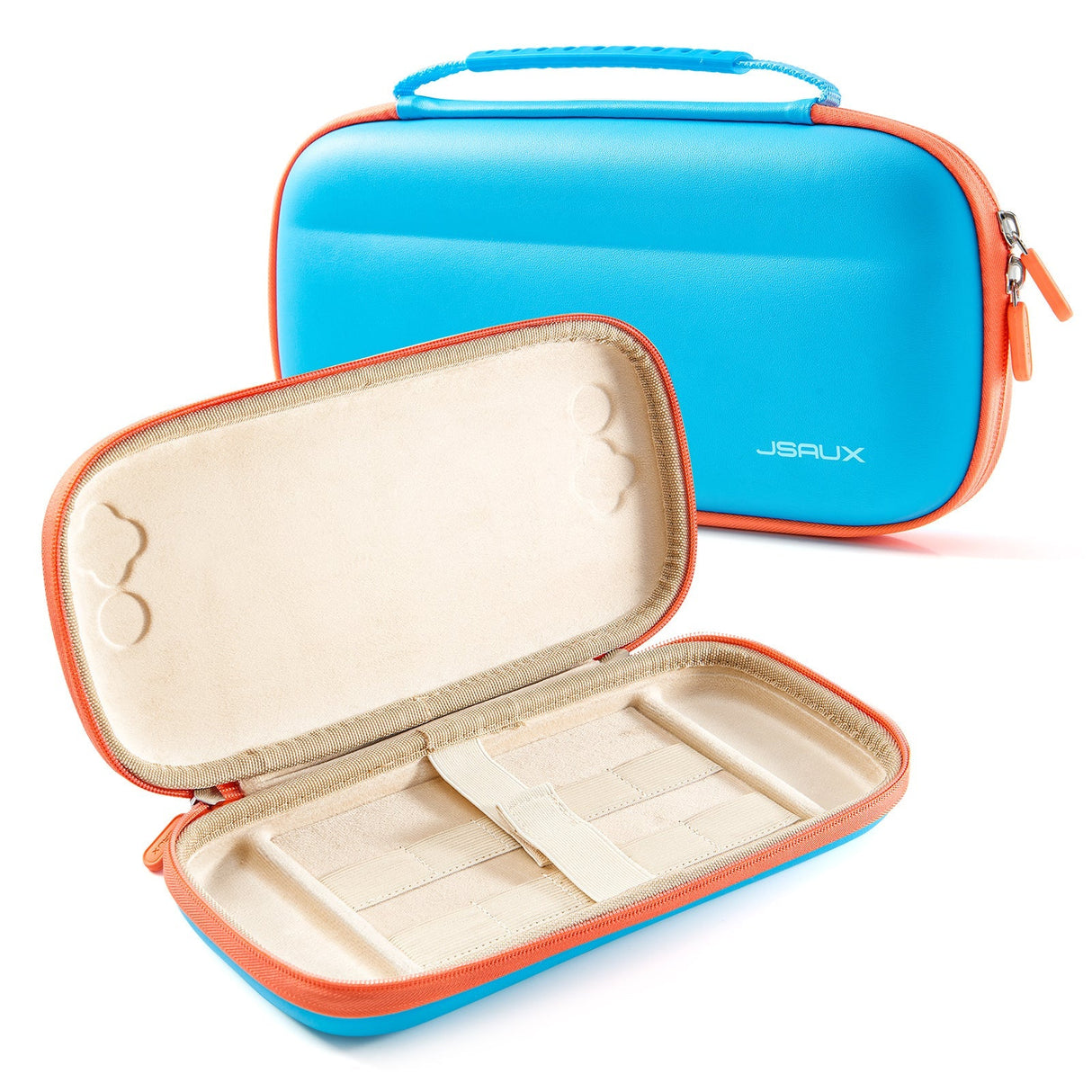 JSAUX Farbenfrohe Ultra - dünne Transporttasche für Nintendo Switch 2 - blau & orange - decky.net