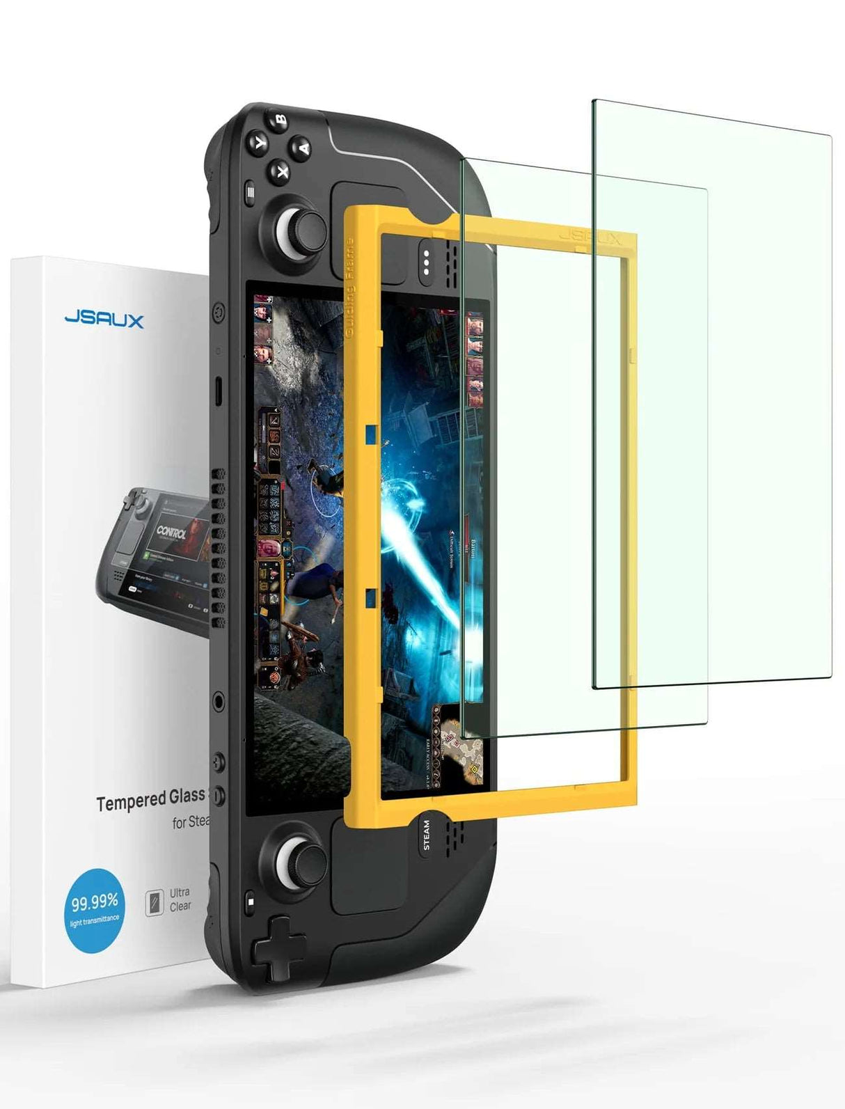 JSAUX Blaulicht filterndes Schutzglas für Steam Deck - mit Montagehilfe - decky UG (haftungsbeschränkt)