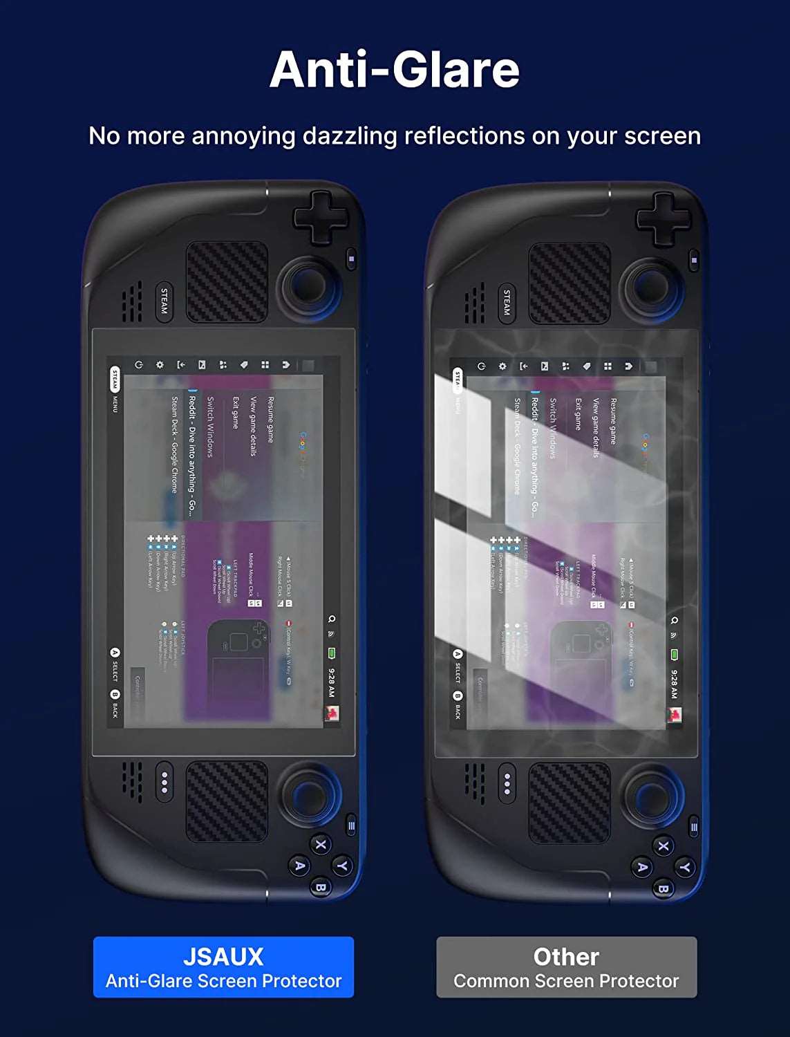 JSAUX Entspiegeltes Schutzglas für Steam Deck - mit Montagehilfe - decky UG (haftungsbeschränkt)