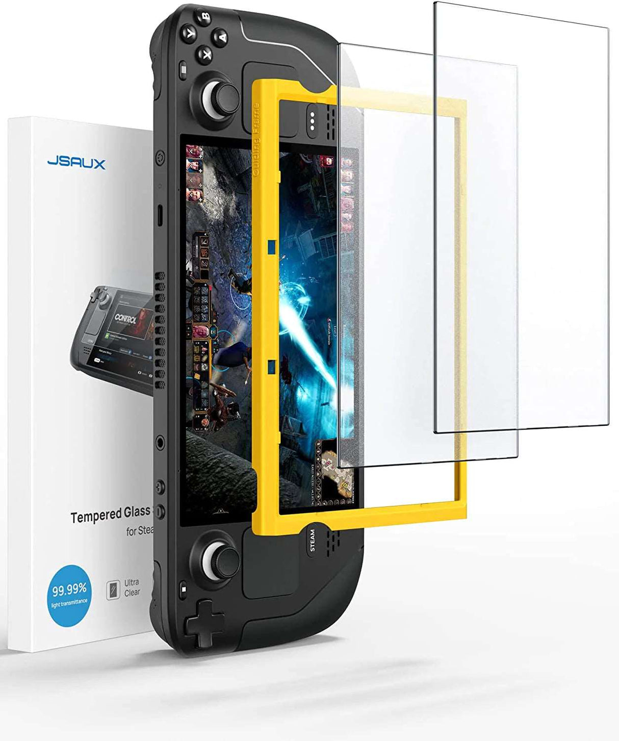 JSAUX Entspiegeltes Schutzglas für Steam Deck - mit Montagehilfe - decky UG (haftungsbeschränkt)