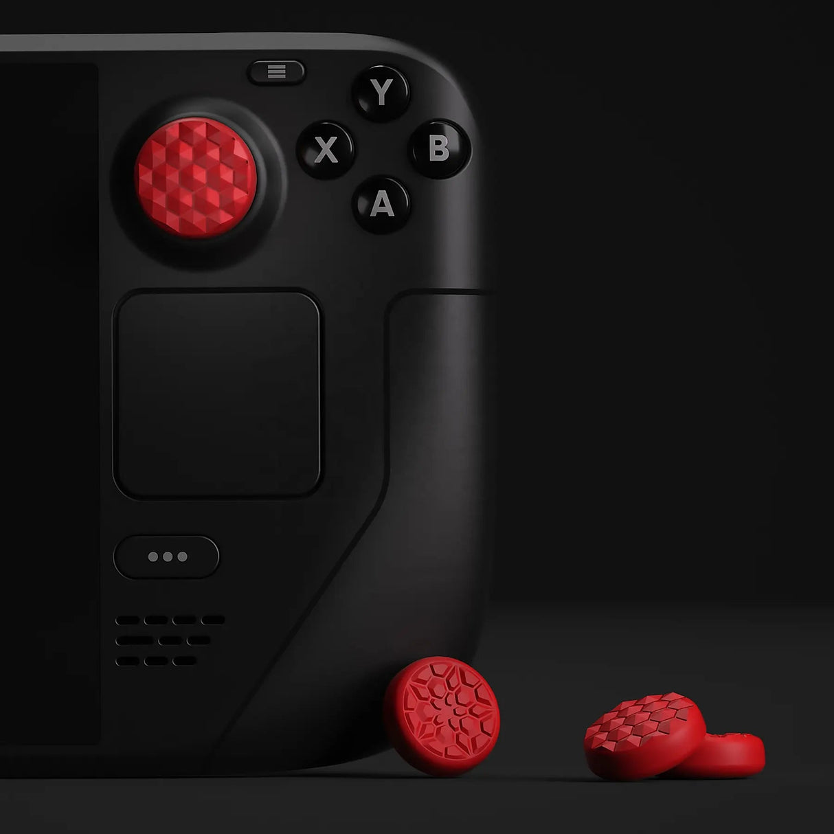 PlayVital Joystick Kappen für Steam Deck LCD & OLED - Rot - Schutzkappen aus Silikon - decky.net