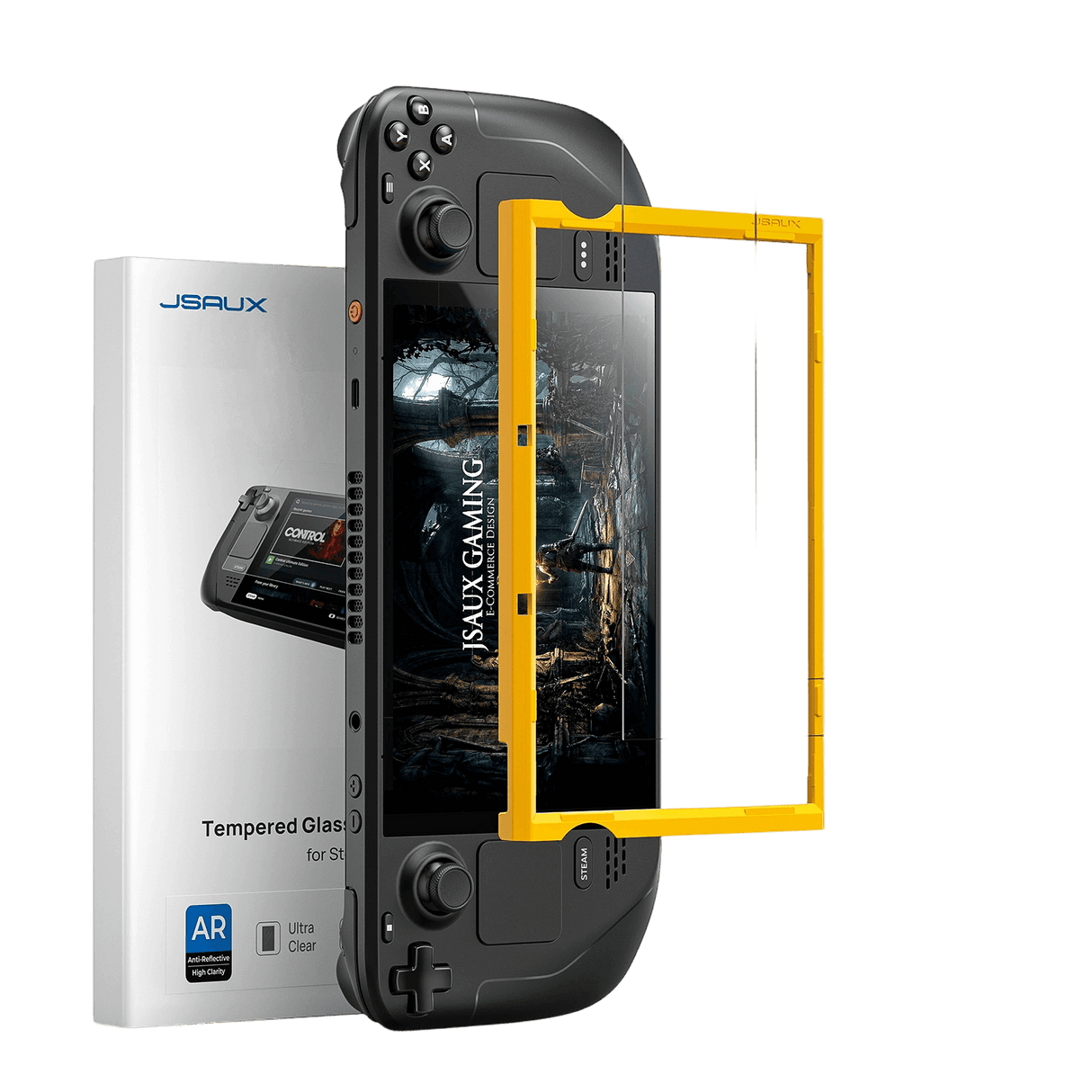 Entspiegeltes Schutzglas für Steam Deck - Obsidian AR - mit Montagehilfe - LCD & OLED - decky.net