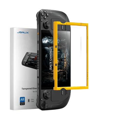 Entspiegeltes Schutzglas für Steam Deck - Obsidian AR - mit Montagehilfe - LCD & OLED - decky.net