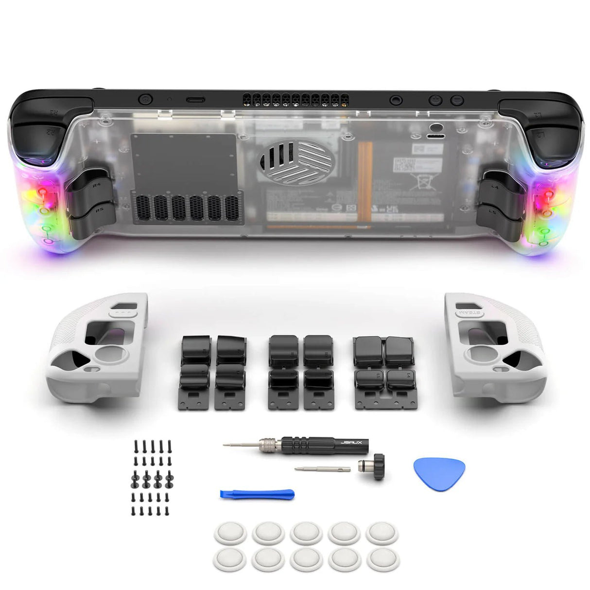 JSAUX RGB Transparente Back Plate für Steam Deck OLED - decky.net